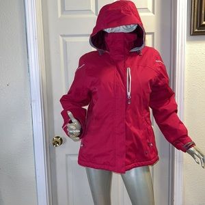 Don’t Just Stay Warm- Stay Hot! 🔥 Lands End Hot Pink  (Magenta) Hooded Coat SzM